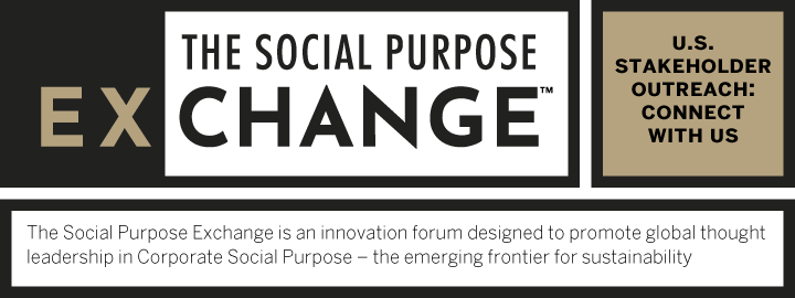 The Social purpose exchange (a division of Goodman Sustainability Group inc.) is an innovation forum, designed to incubate and promote global thought leadership in Corporate Social Purpose, the emerging frontier for Sustainability.